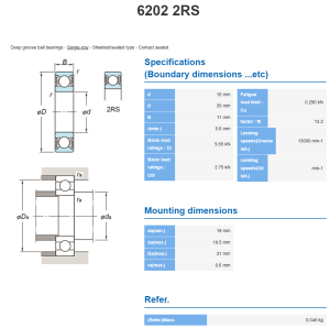 6202-2RS Koyo kullager