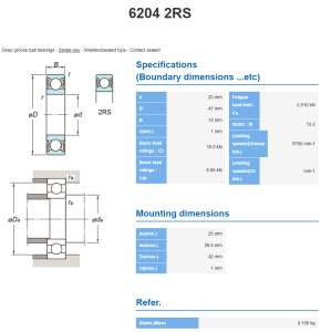 6204-2RS Koyo kullager