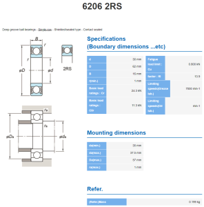 6206-2RS Koyo kullager