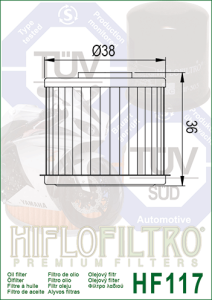 HF117 Hiflo oljefilter