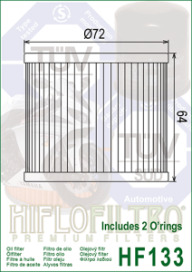 HF133 HiFlo oljefilter
