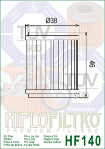 HF140 HiFlo oljefilter