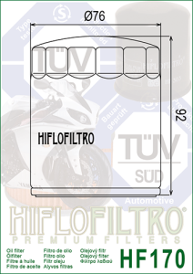 HF170B Hiflo oljefilter