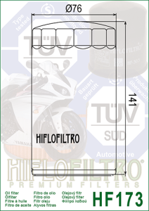 HF173C HiFlo oljefilter krom