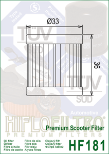 HF181 HiFlo oljefilter