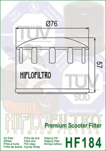 HF184 HiFlo oljefilter