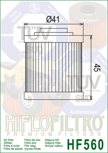 HF560 HiFlo oljefilter