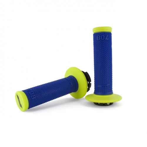 Progrip, 708 LOCK ON GRIPS, Blå/Neon Gul