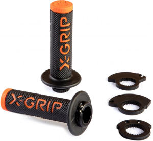 X-GRIP BRAAAAP GRIPS LOCK-ON BLACK-ORANGE LOCK-ON-TYPE