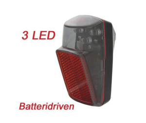 Baklykta LED för skärmmont. 3st LED, med batterier