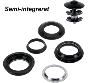 STYRLAGERSATS SEMI-INTEGRERAT 1 1/8" SVART FÖR AHEAD