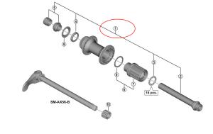 Complete Hub Axle 148mm