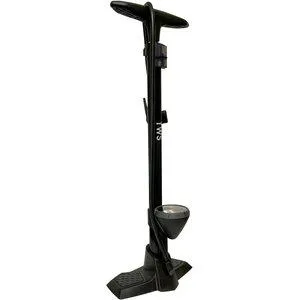 Fotpump TWS Stål Med Mätare Svart