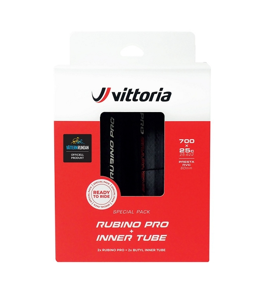 Däckspaket Vittoria Rubino Pro Med Slang 60mm Svart | 25-622mm |