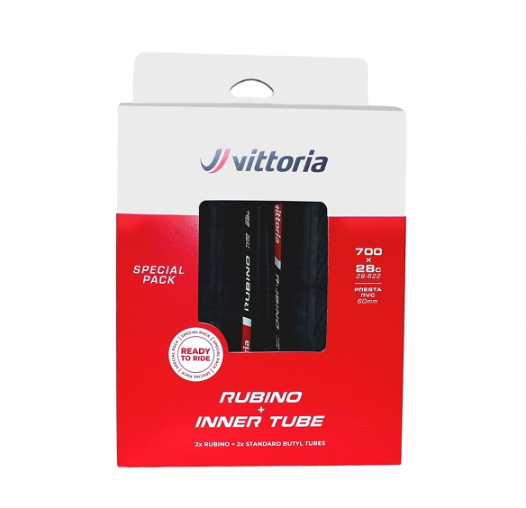 Däckspaket Vittoria Rubino Pro Med Slang 60mm Svart | 28-622mm |