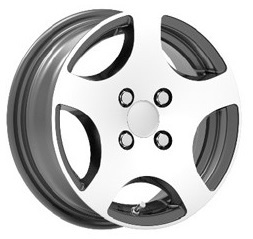 Släpvagnsfälg Alu 5Jx13 tum Svart/Silver 4/100