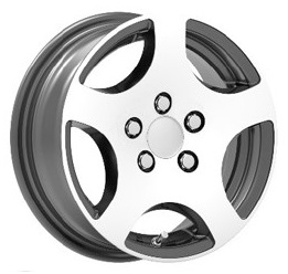 Släpvagnsfälg Alu 5Jx13 tum Svart/Silver 5/112