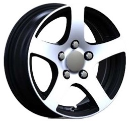 Släpvagnsfälg Alu 6Jx13 tum Svart/Silver 5/112