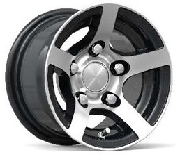 Släpvagnsfälg Alu 6Jx10 tum Svart/Silver 5/112