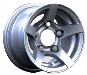 Släpvagnsfälg Alu 6Jx10 tum SILVER 5/112