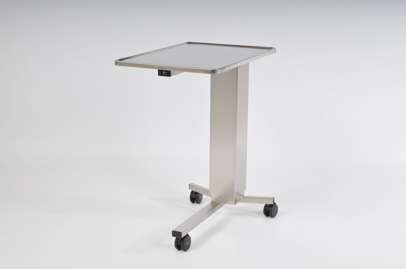 Assistansbord, 500 x 400 mm Skiva m. högre kant, Höjd: 900 - 1400 mm