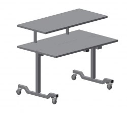 Large Instrument Table, 1500x750 mm, Additional Shelf: 1500x550mmHeight: 700-950