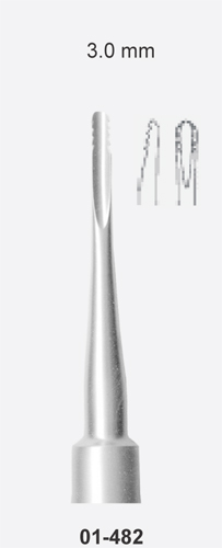 Tooth Elevator, Lindo-levian Serrated, 3.0 mm - Straight