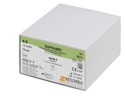 Sutur Supramid svart 5/0 HS18 36st