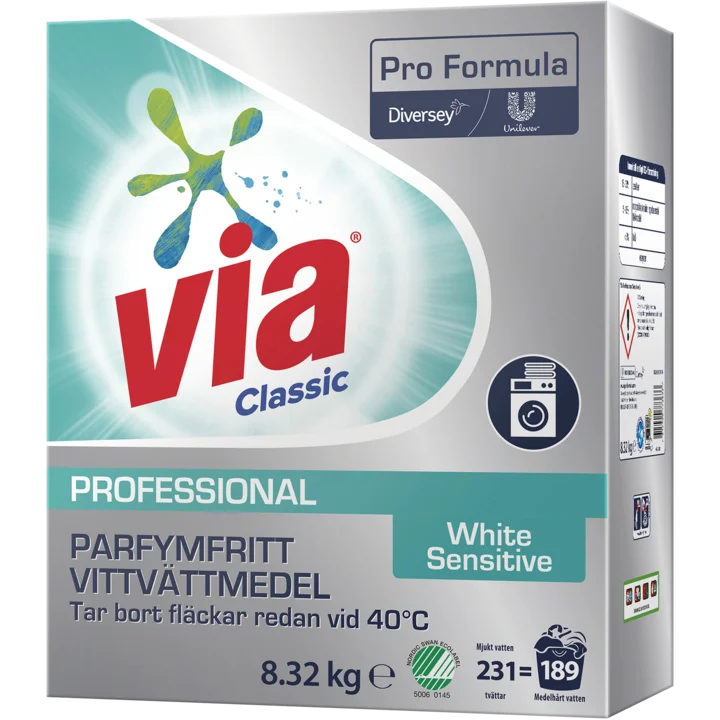Tvättmedel Via Pro Formula White 8,32kg