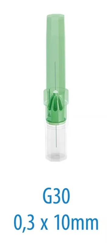 PLULINE injektionskanyl 30G 0,3x10mm, grön, 100st