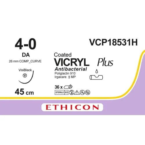 Vicryl Violett 4-0/DA Plus 36st
