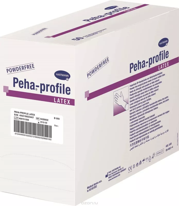 OP Handske Peha Profile Plus 8 latex 50par