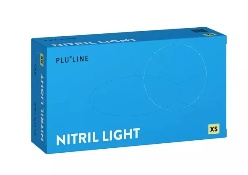 Handske Nitril PluLine Light White XS, 100st
