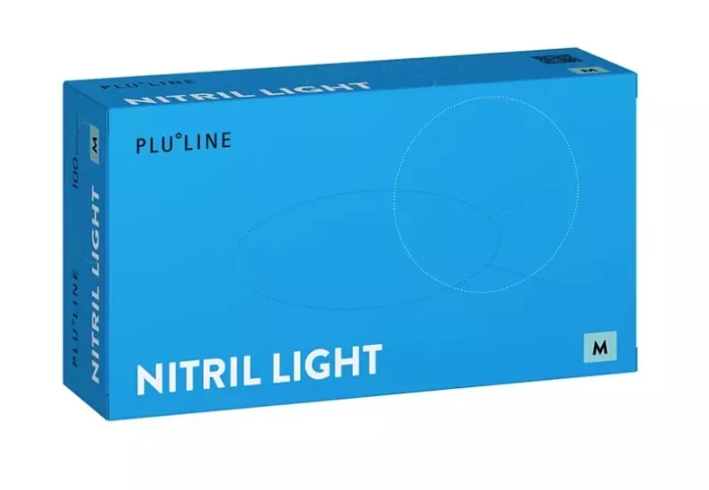Handske Nitril PluLine Light White M, 100st