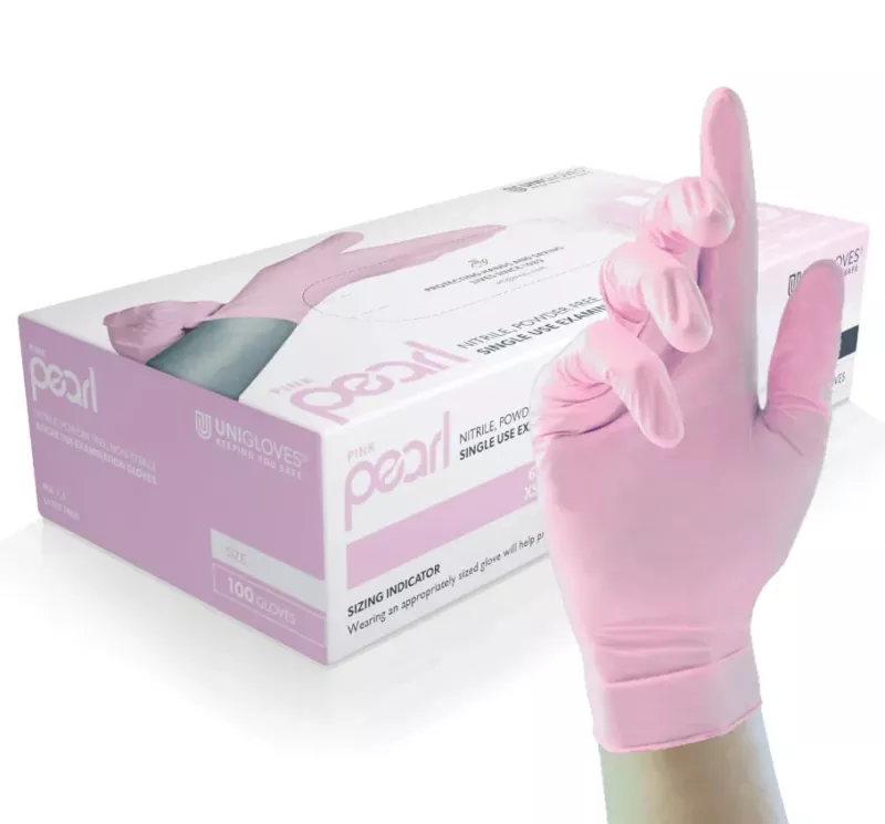 Handske Nitril Pink Pearl L 100st