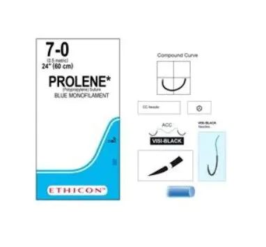 Sutur Ethicon Prolene 7-0 blå EH8020H 36st