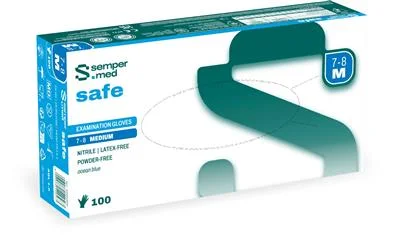 Sempermed Safe Nitril puderfri blå S 100st