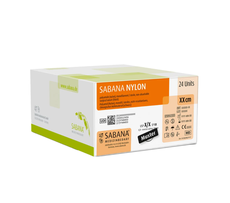 SABANA NYLON Svart USP 3-0 45cm