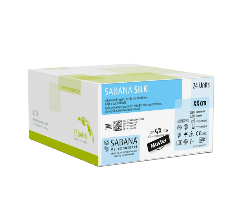 SABANA SILK Svart USP 3-0 45cm