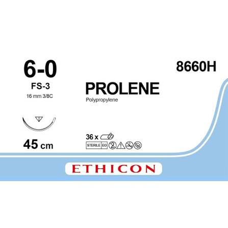 Sutur Ethicon Prolene 6-0 blå FS-3 36st