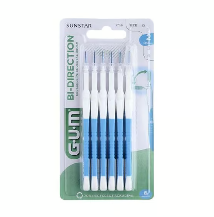 GUM Bi-Direction 0.6mm Ljusblå 6st