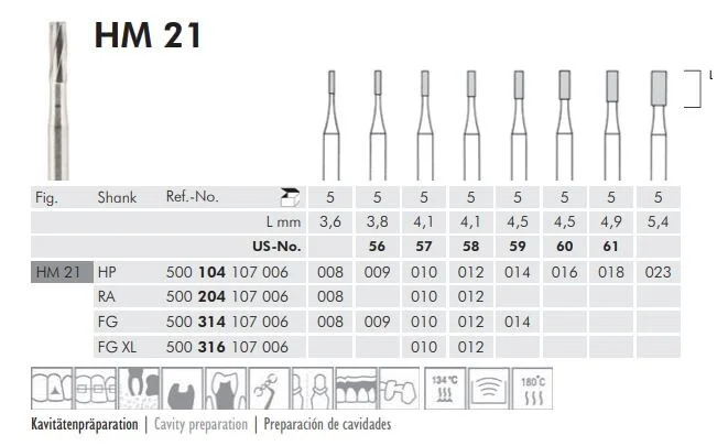 Vst HM Borr 21 204 008 5st