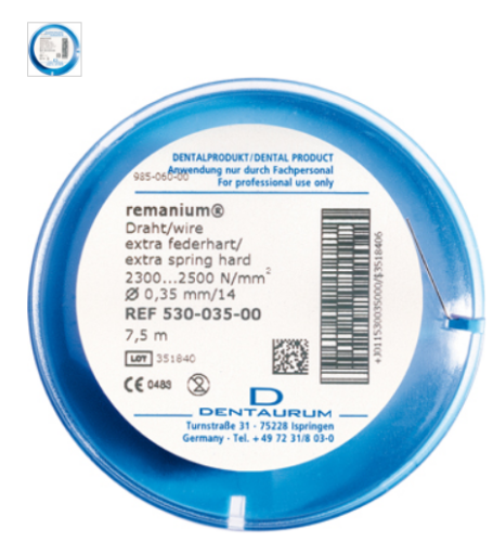 Ligaturtråd Remanium extra spring hard 0,35 rulle 7,5m