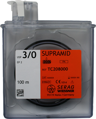 Sutur Supramid 5/0 svart DS-18 50cm 24st
