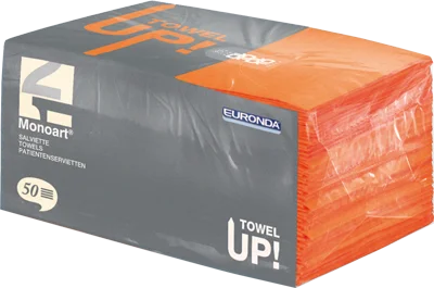 Servett Towel UP Monoart plastad 2-lagers 33x45cm Orange 500st