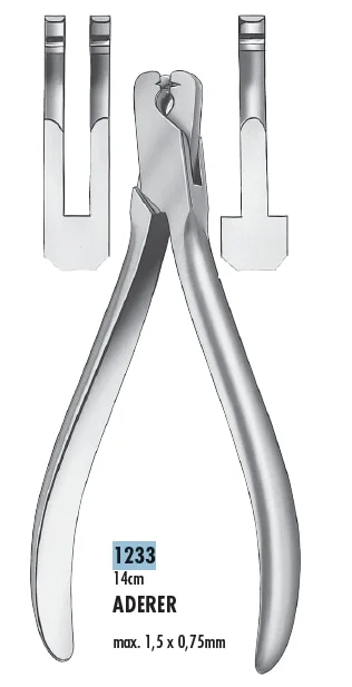 Klammerböjartång Aderer 14cm max 1,5x0,75mm