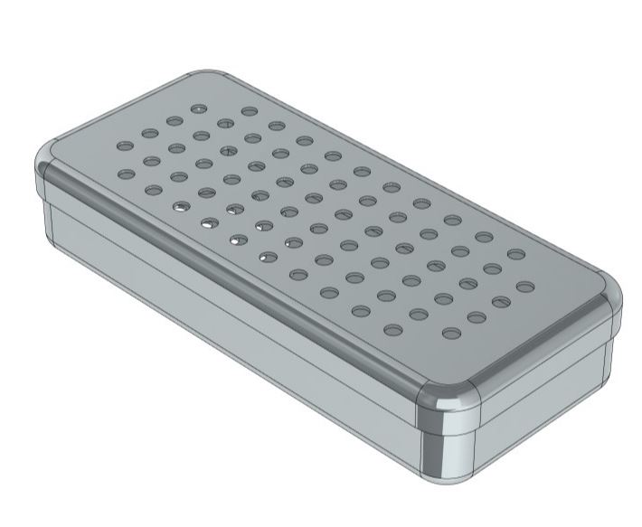 Bricka perforerad m.lock 17x7x3cm