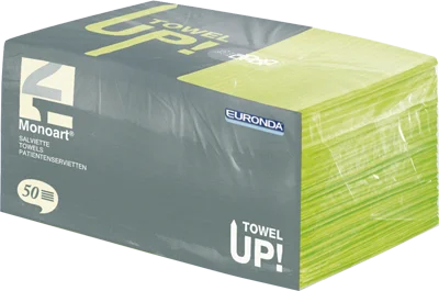 Servett Towel UP Monoart plastad 2-lagers 33x45cm Limegrön 500st