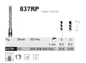 FG Diamantborr 837 RP 018 MEIPREP 5st