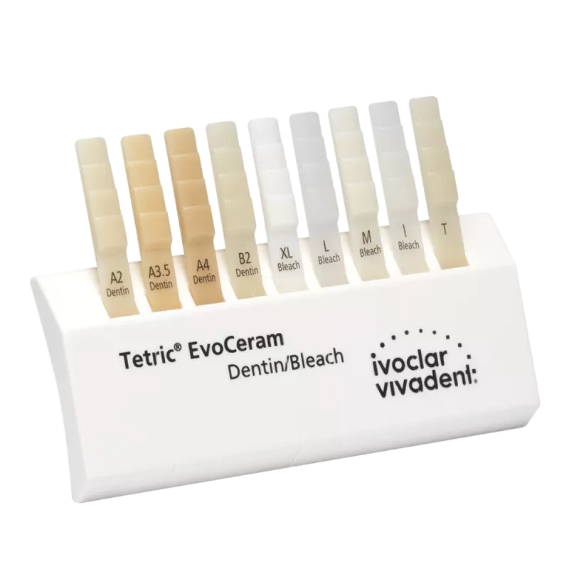 Färgskala Tetric EvoCeram + Bleach